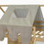 Lit mezzanine en bois pleine grandeur en forme de maison avec tente, naturel et beige-758101012-758101015