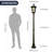 69.6"Solar Post Light Streetlight Black Aluminium 