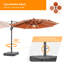 Parasol de patio décalé en porte-à-faux à DEL 11 pi avec base Moriceau-126514267
