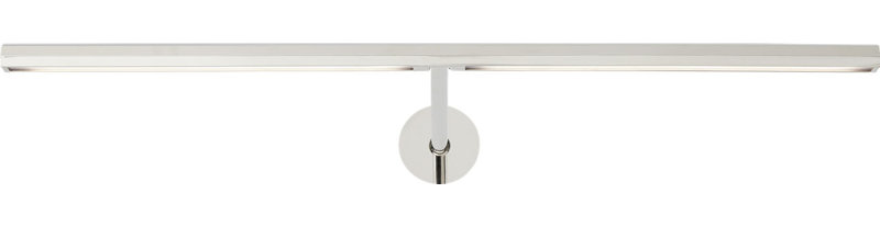 Plural Faceted Picture Light, Polished Nickel, 0.7" H x 18" W x 8.9" D, 13.5