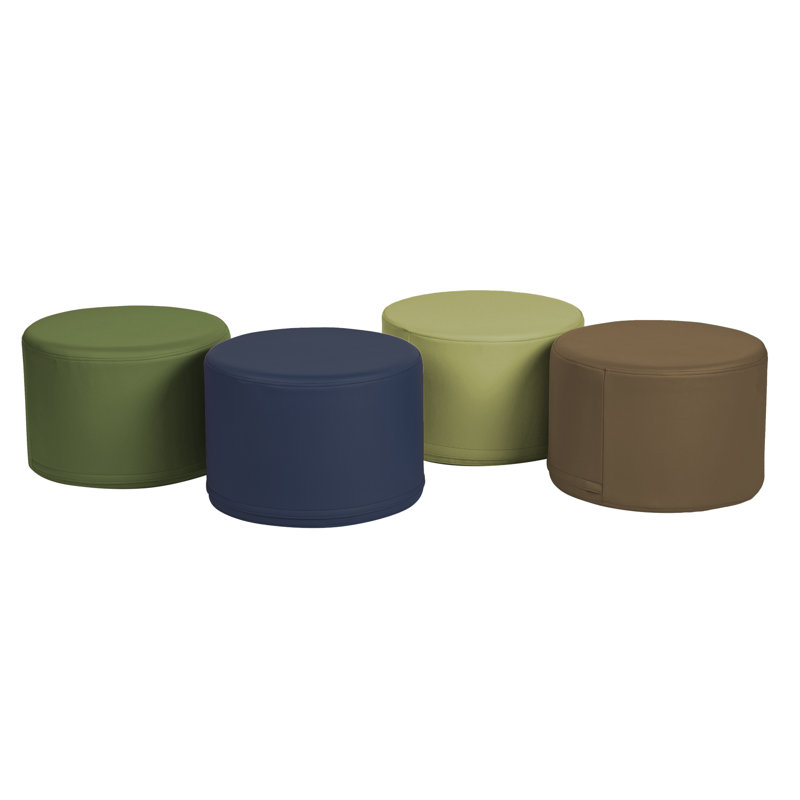 Repose-pieds rond 18 po SoftScape, Ton de couleur terre, H 12 po x l 18 po x P 18 po