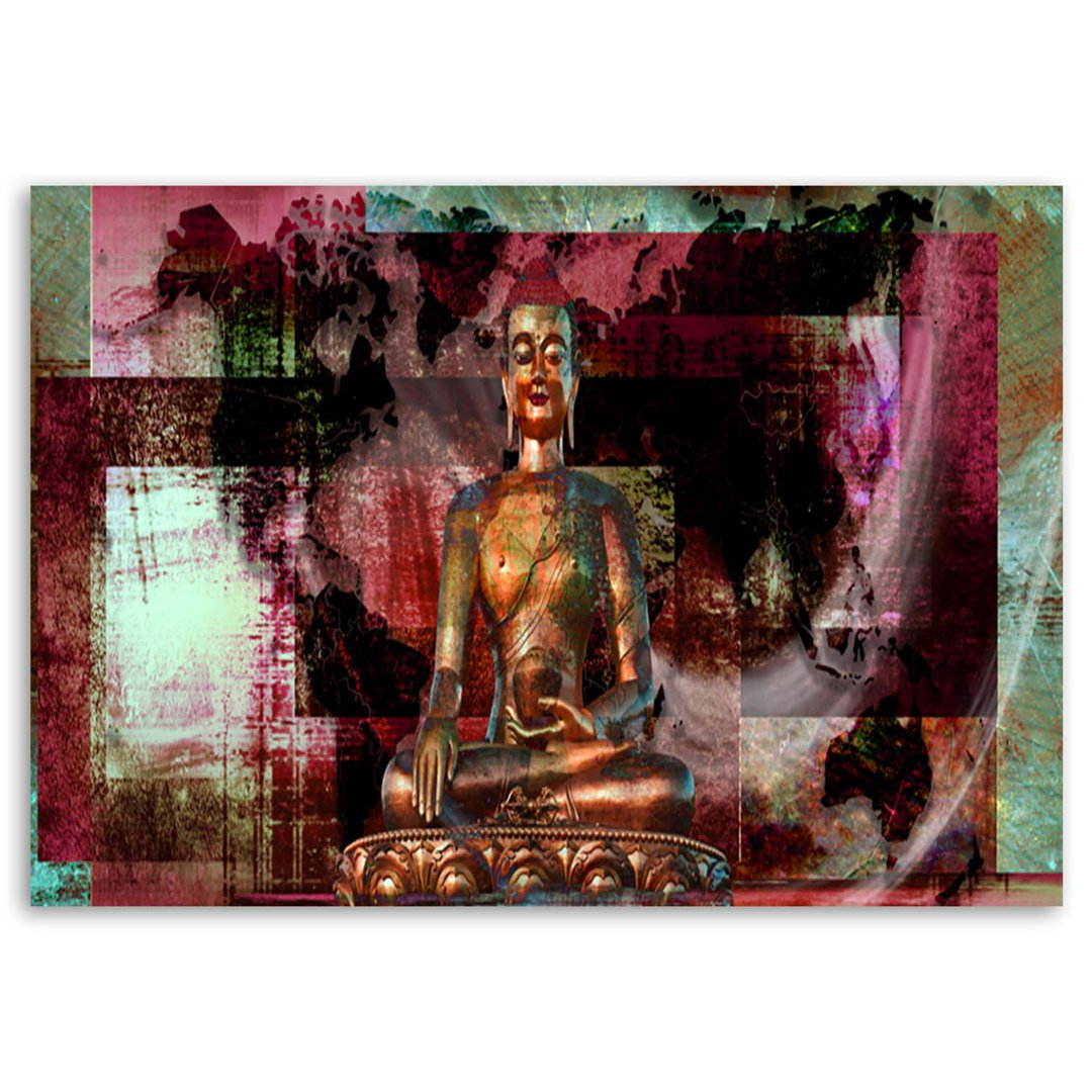 Leinwandbild Buddha And Abstract Background