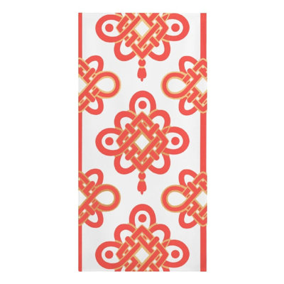 Serviette de plage rouge et rouge à motif de nœuds chinois Serviette de plage en microfibre Serviettes de plage légères Serviette de bain à séchage rapide sans sable surdimensionnée pour le voyage, le camping, la natation, 50 x 60 po et un sac en toile de style chinois gratuit est inclus