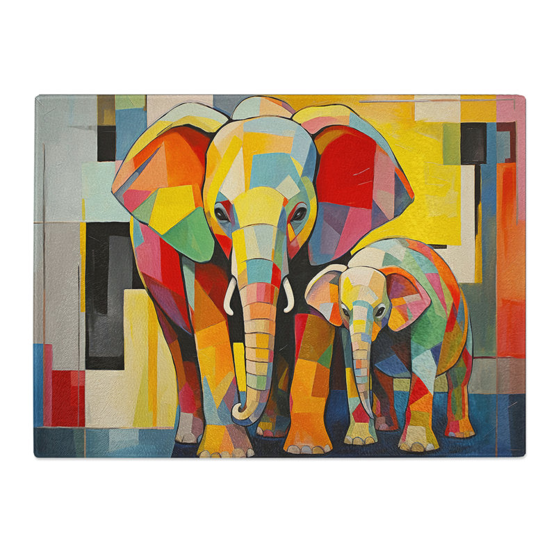 Baby Elephant Constructivism  Glass Chopping Board