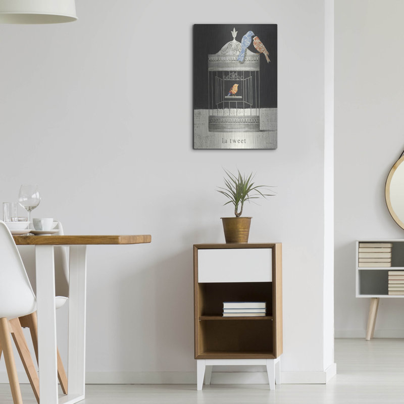 Art mural en métal Winston Porter «La twitt» par Emily Adams, H 24 po x l 16 po