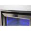 Mont Alpi 25"W x 23"D x 35"H Deluxe 805 and 400 Series Stainless Steel Outdoor Fridge Cabinet Module with White Granite Countertops and Sides + 2.7 Cu Ft Glass Door Refrigerator with Lockable Door + Thermostat + 3 Adjustable Racks + Blue Ambient Lighting