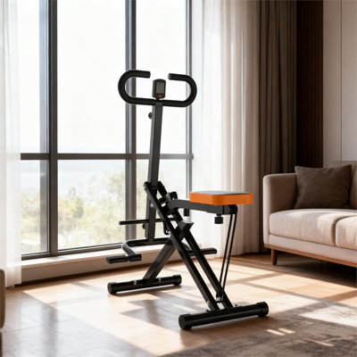 Machine à squat pliable pour la maison avec bandes de résistance et moniteur numérique - Entraîneur de fessier, lève-fesses, presse-jambes, poussée de la hanche pour un entraînement complet du corps, capacité de 250 lb