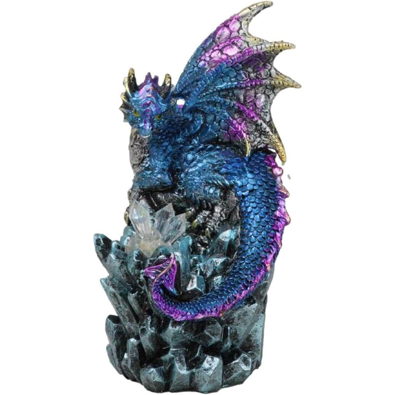 Figurine Ocean Atlantis Dragon perchée sur un rocher en cristal