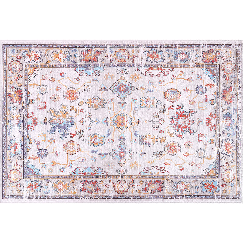 Floral Cotton and Chenille Flatweave Area Rug, 80 x 150 cm