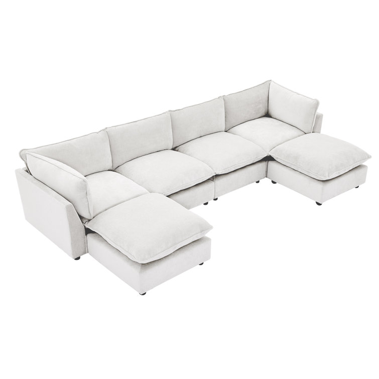 137.8” W Oversized 6-Seater Modular Sofa,U Shape
