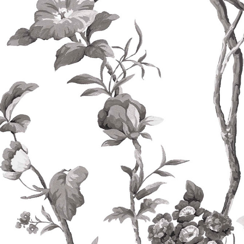  Floral Vine Russet Wallpaper, Black