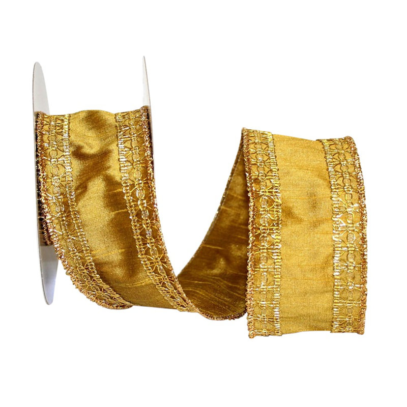 2.5'' Fabric No Theme Ribbon, Gold