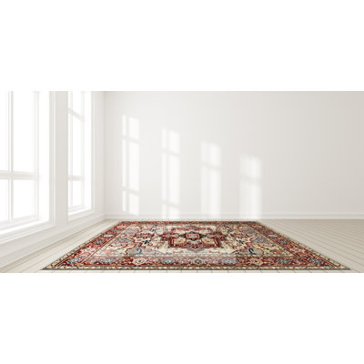 Sophisticated Radiant Ivory Hand Knotted Wool Traditional Medallion Area Rug