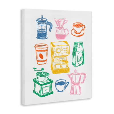Rainbow Coffee Icon Canvas, design by JJ Design House LLC