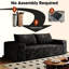 71 po, tissu en velours côtelé noir 71 po, coton de la peau, coussin en mousse haute densité, 2 sièges, style moderne, conversation dans la salle de conférence, siège en tissu ergonomique confortable, chambre et appartement, doux, éponge,