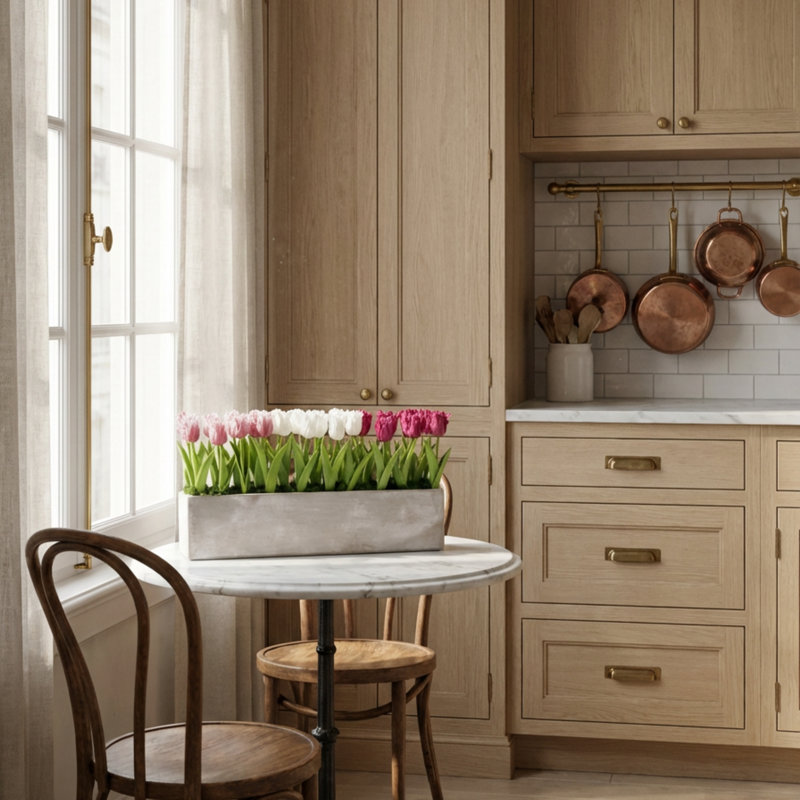 Arrangement de tulipes en polyéthylène (PE) dans un vase