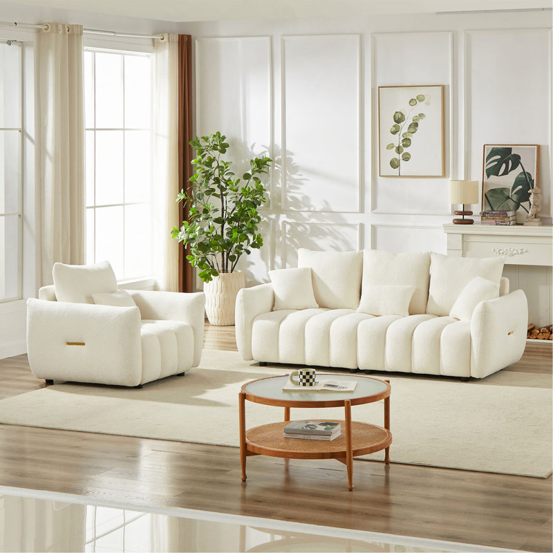 Combo Sofa Modern Living Room Sofa, Teddy Sofa, Wooden Frame, Apartment Sofa Furniture