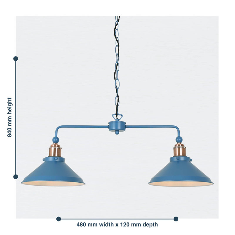 Angelique 2 - Light Kitchen Island Pendant, Mirage Blue