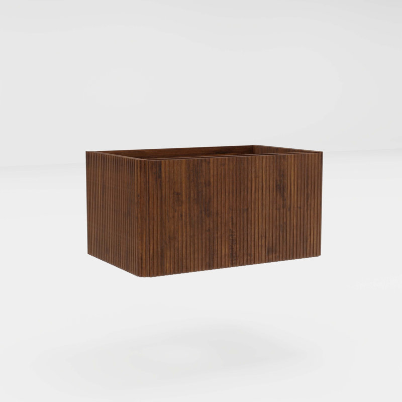 30" Striped Walnut Bathroom Vanity, Wall Mounted Floating Bathroom Vanity For Modern Bathroom