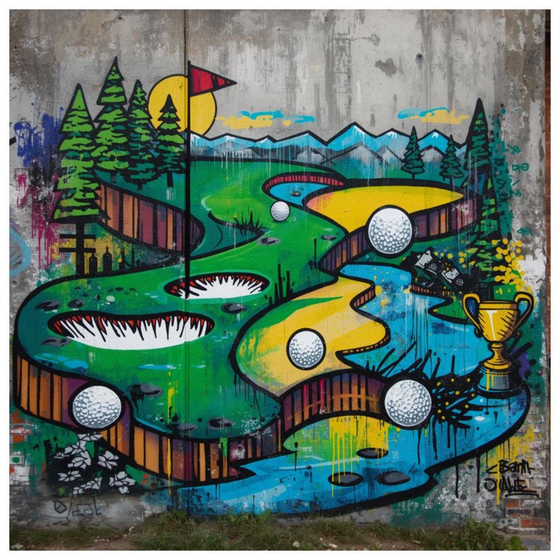 Couvertures de graffiti pour terrain de golf, L 60 po x H 80 po