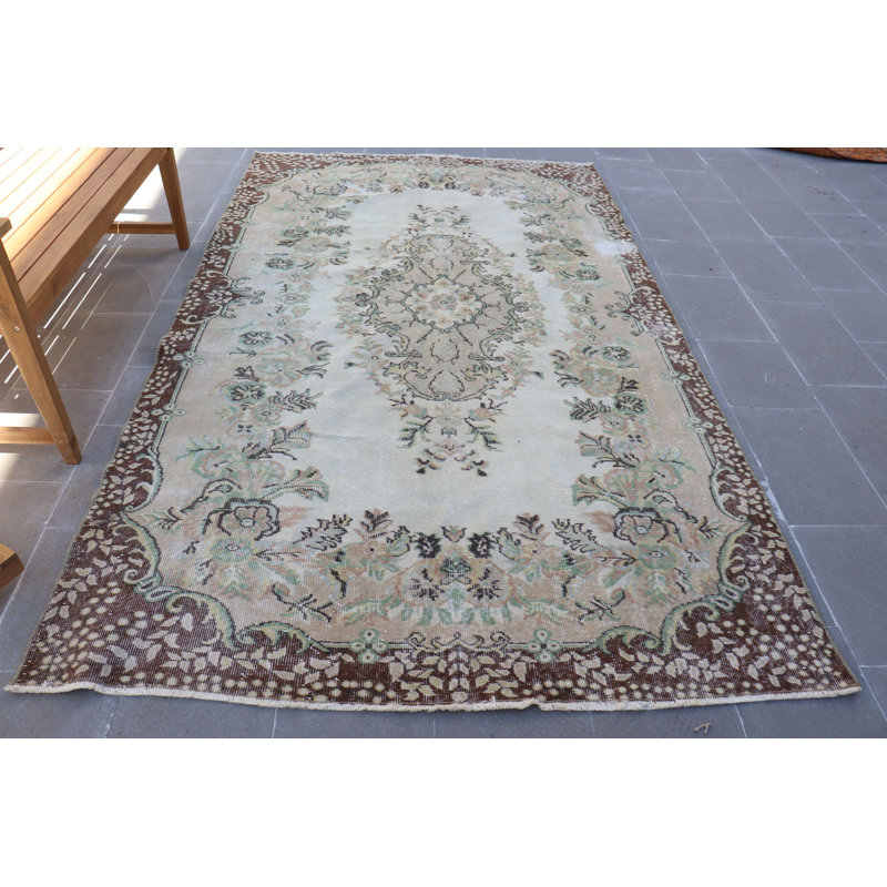 Tapis turc rétro Oushak rétro pour la chambre à coucher ou la salle à manger - Grand style marocain