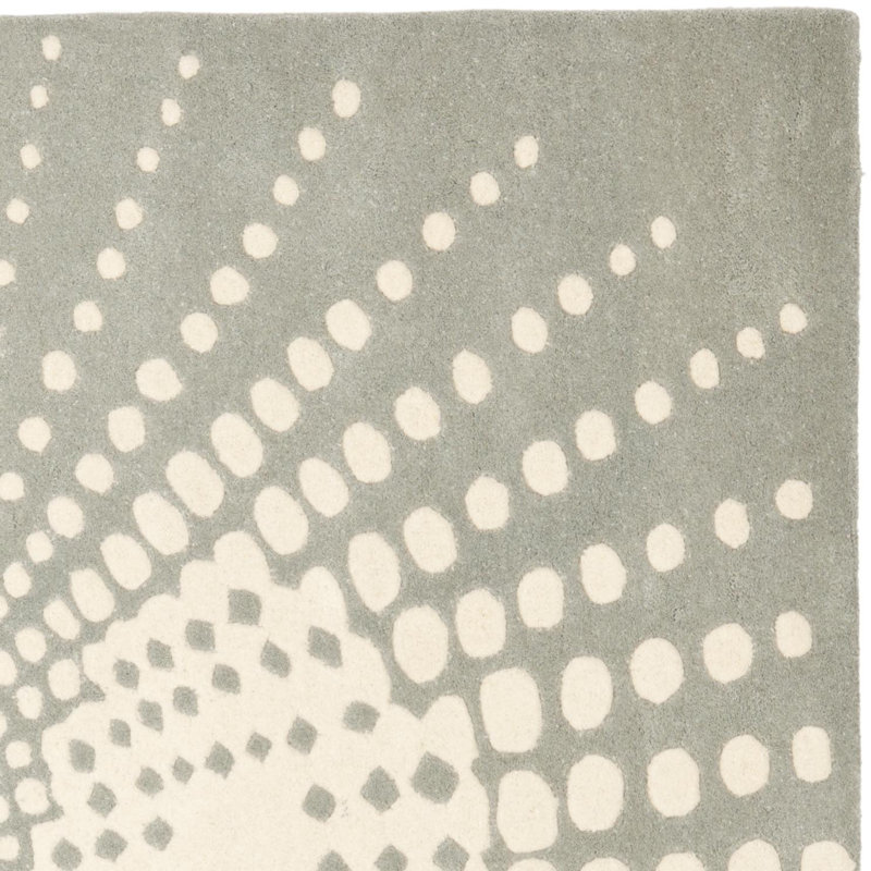 Amier Hand Tufted Wool And Viscose Polka Dots Rug, Rectangle 2' x 3'