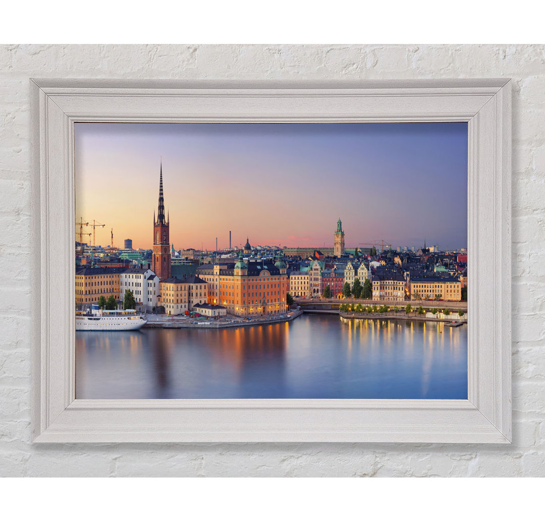 Stockholm City On The Waterfront Gerahmter Druck