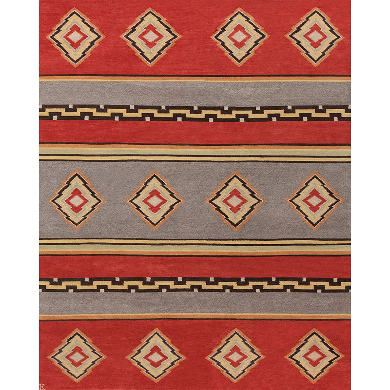 Mesa Wool Southwestern Area Rug in Red, Rectangle 8' x 10'