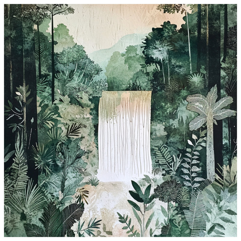 Dense Forest Waterfall Comforter, Twin Extra Long