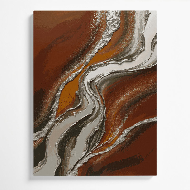 Abstrait couleur champ 80, art mural sur toile brune, H 18 po x l 12 po