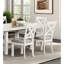 Table de salle à manger moderne et rustique 7 pièces avec table à tréteaux rectangulaire en chêne blanc et 6 chaises d'appoint en bois à dossier croisé de style transitionnel