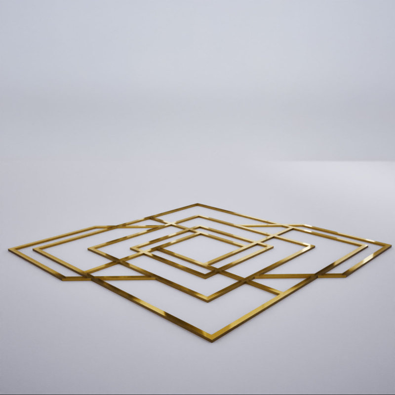 Panneaux muraux décoratifs en acrylique Norwood, moyen, l 15 3/8 po x H 15 3/8 po x T 1/8 po, miroir doré Norwood, Doré