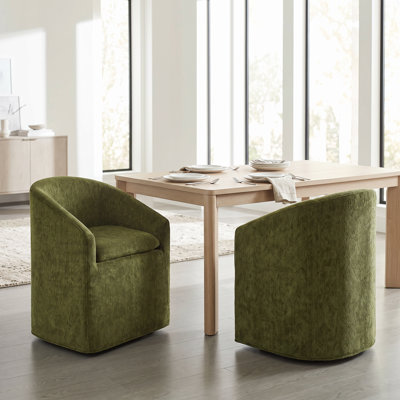 Chaise rembourrée avec housse lavable et roulettes