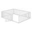 Structure de lit en bois avec clôture et porte-255348667
