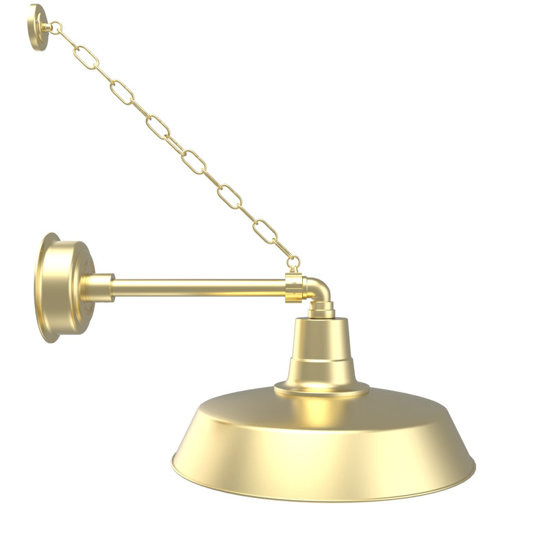 Luminaire de grange d'extérieur à DEL Haleigh, 10.5" H x 8" L x 14" D, Argent galvanisé