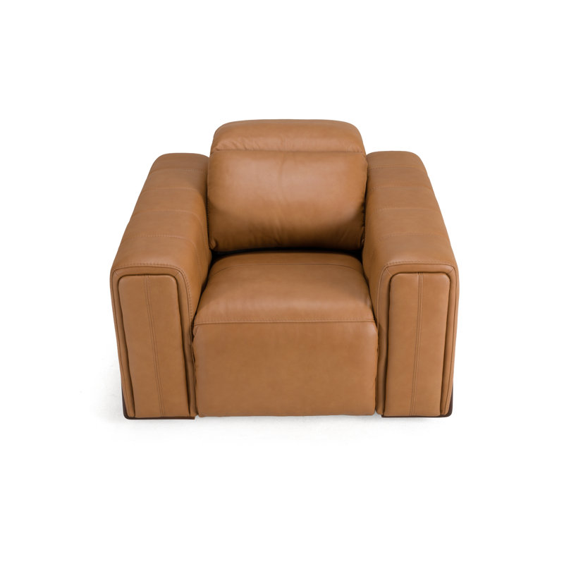 Fauteuil inclinable électrique en cuir brun Sandstone
