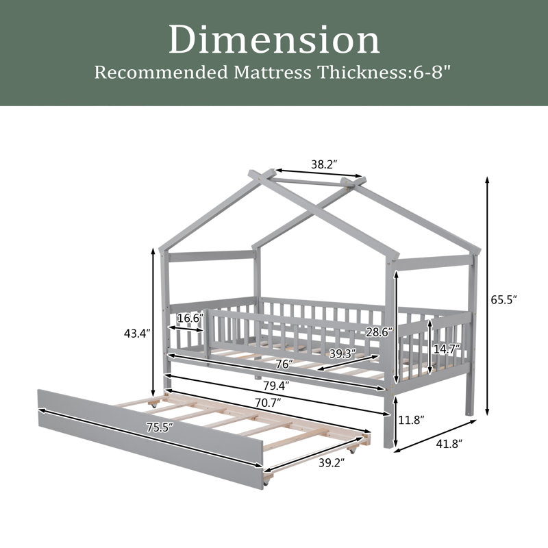 Jaylyn Daybed, Twin, Gray