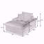 Canapé de 51,97 pouces avec siège rembourré et confortable à compression unique avec repose-pieds unique, chaise longue pour salon, chambre à coucher, appartement, bureau, blanc