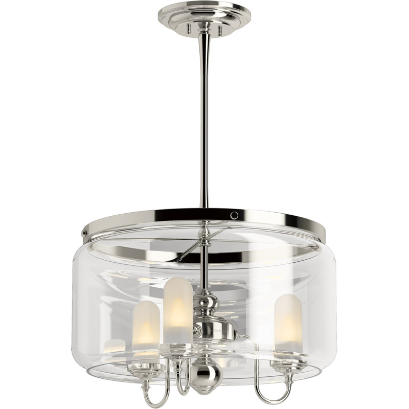 Artifacts® 3 - Light Lantern Drum Chandelier, Polished Nickel