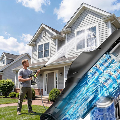20V Cordless Cleaning Combo, 320 PSI Portable Pressure Washer & 750 CFM Leaf Blower Kit