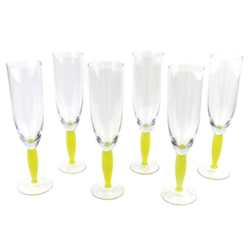 Ensemble de 6 flûtes Salal Amalfi, Transparent / jaune