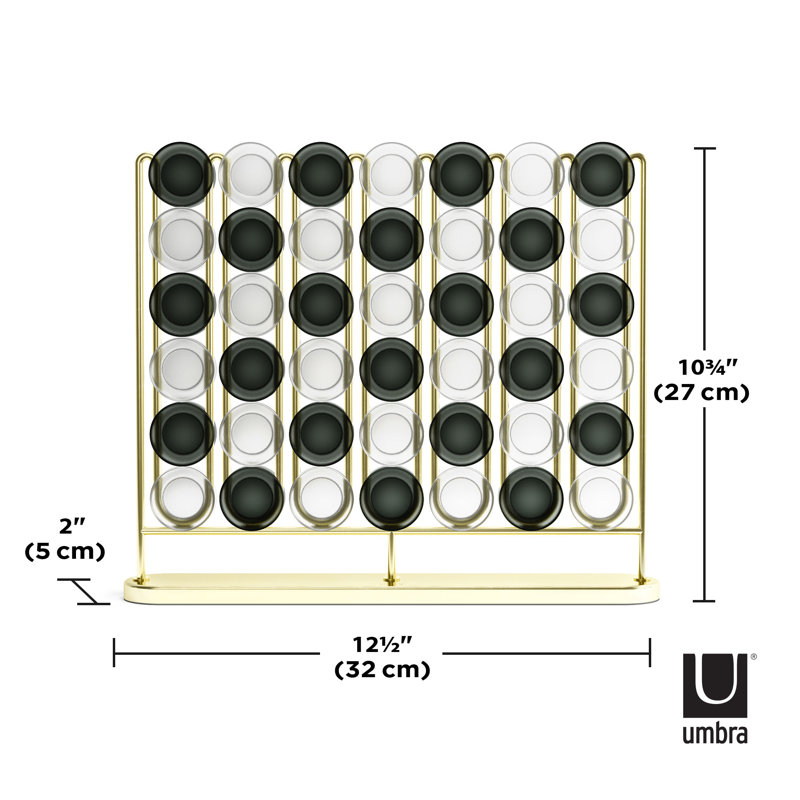 Modern Brass and Frosted Acrylic Connect Four Game