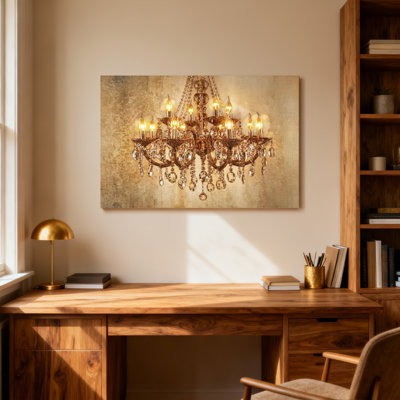 Lustre à la mode avec éclairage en cristal et fond rétro