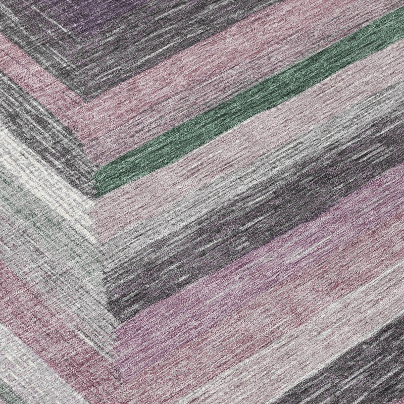 Machine Washable Indoor/Outdoor Xhevrie Blush Rug, Rectangle 10' x 14'