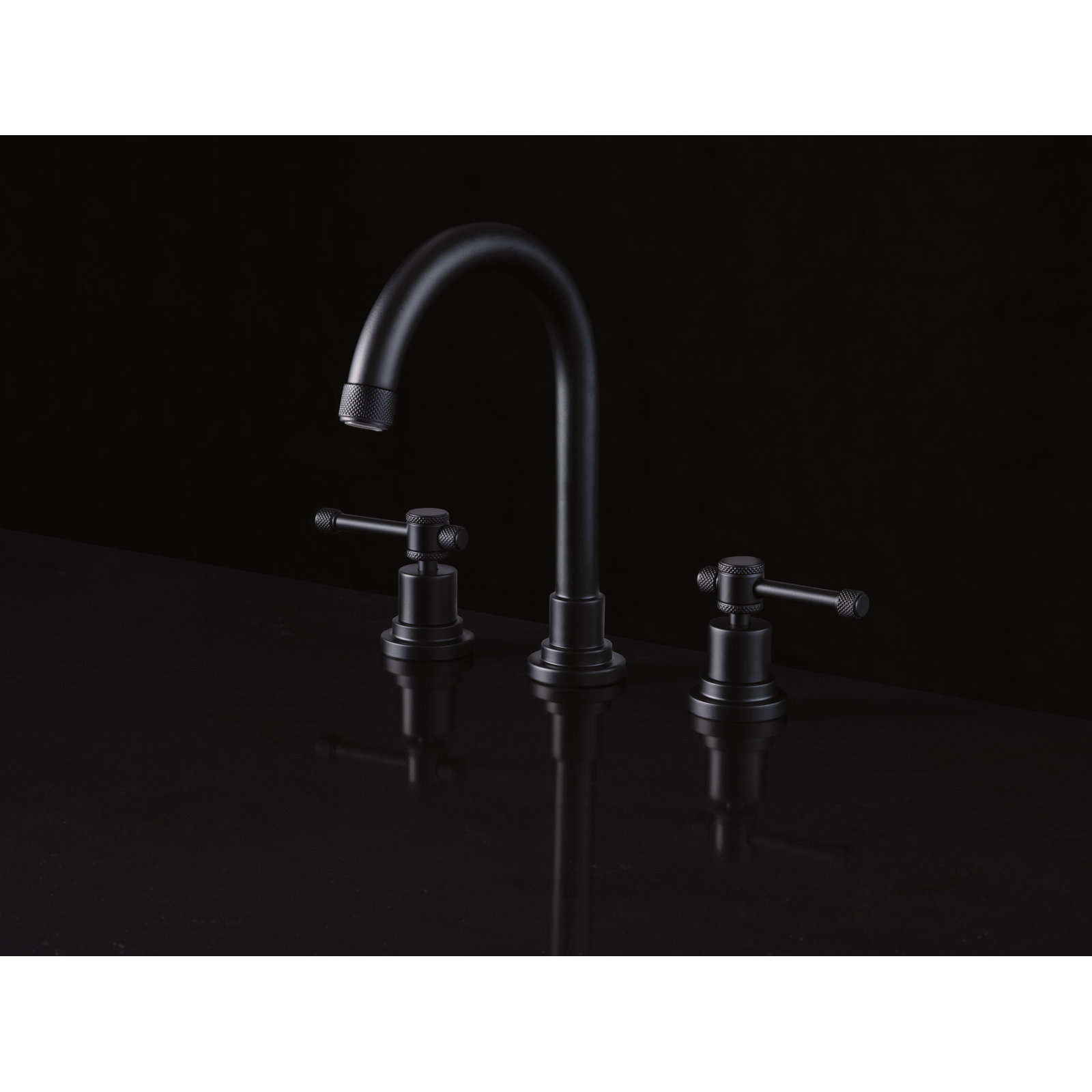Jacalyn Widespread Lavatory Faucet With C-Spout, Matte Black