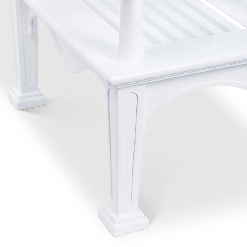 Bay Lake Garden Bench, Jet Black, Hydrangea White