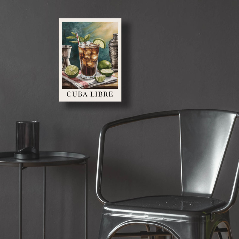 Art mural en verre épique «Cuba libre» par Andreas Magnusson, H 16 po x l 12 po x P 0,13 po