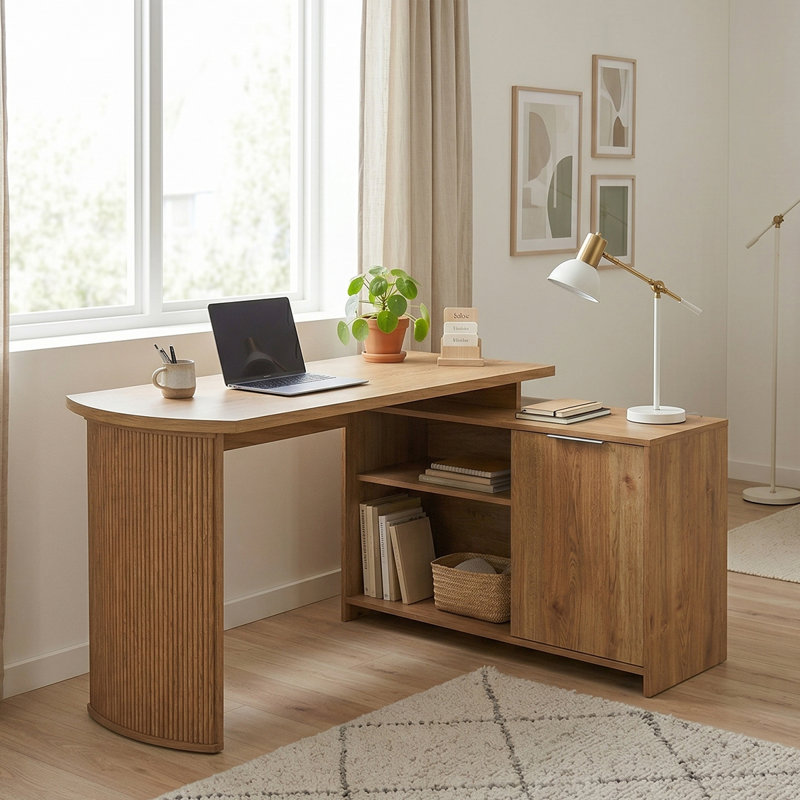 L-Shaped Credenza Desk, Montana 