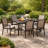 Riley Outdoor Dining Table, Glossy Black Metal Lattice, Square 61 Inch-121489363