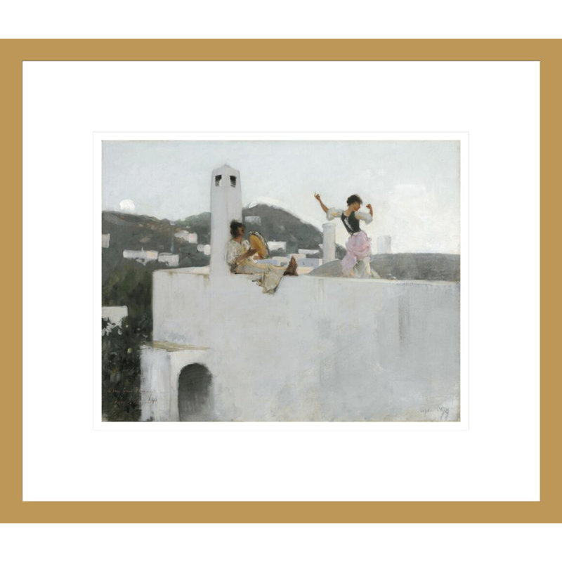«Capri Girl on a Rooftop» par John Singer Sargent, impression giclée encadrée, H 13,75 po x l 15,94 po